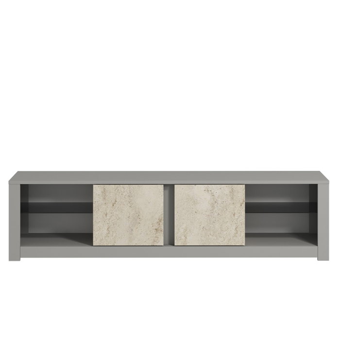 Hanah Home Soporte de TV Gris y Travertino
